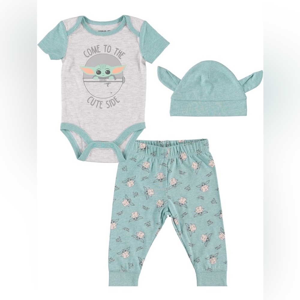 Star Wars Baby Boys Baby Yoda Clothing 3-Piece Set - Newborn Boy Outfits